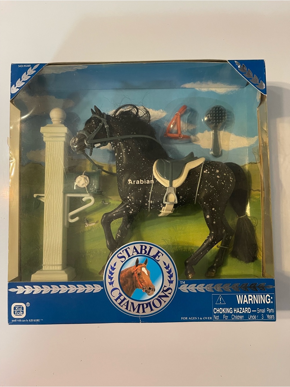 NEW -Arabian Black Speckled Horse Figurine with Accessories- Vintage